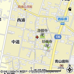 愛知県一宮市西萩原西浦924周辺の地図