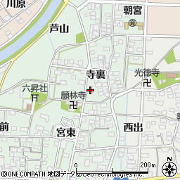 愛知県一宮市萩原町朝宮寺裏1354-5周辺の地図