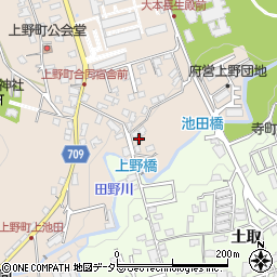 京都府綾部市上野町下池田19-7周辺の地図