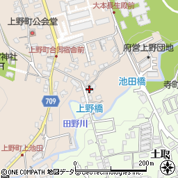 京都府綾部市上野町下池田19-5周辺の地図
