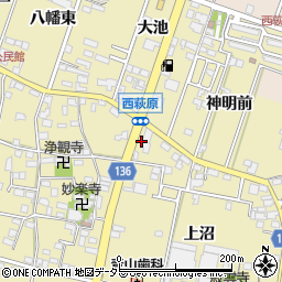 愛知県一宮市西萩原東浦周辺の地図