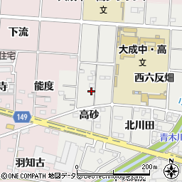 愛知県一宮市千秋町小山高砂周辺の地図