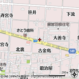 愛知県一宮市千秋町浅野羽根六反畑55周辺の地図