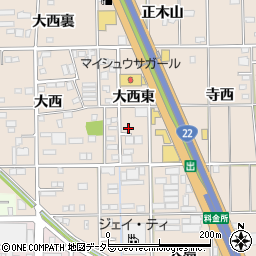 愛知県一宮市浅野大西東周辺の地図