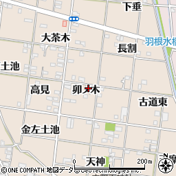 愛知県一宮市浅野卯ノ木20-2周辺の地図