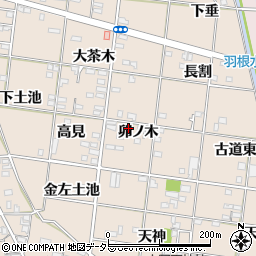 愛知県一宮市浅野卯ノ木周辺の地図