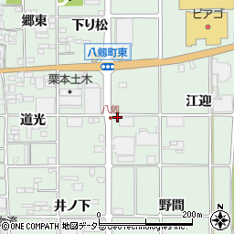 愛知県岩倉市八剱町大門出先周辺の地図