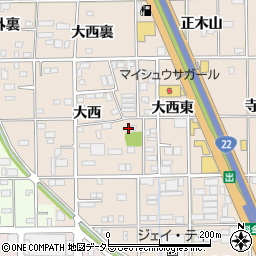 愛知県一宮市浅野大西118周辺の地図