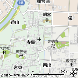 愛知県一宮市萩原町朝宮寺裏周辺の地図