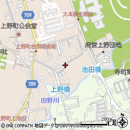 京都府綾部市上野町下池田周辺の地図