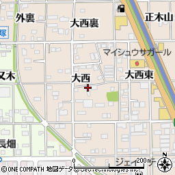 愛知県一宮市浅野大西88周辺の地図