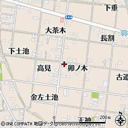 愛知県一宮市浅野卯ノ木25周辺の地図