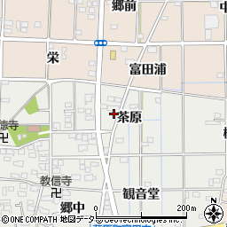 愛知県一宮市萩原町富田方（茶原）周辺の地図