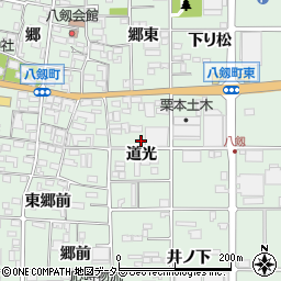 愛知県岩倉市八剱町道光周辺の地図