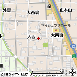 愛知県一宮市浅野大西100周辺の地図