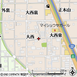 愛知県一宮市浅野大西140周辺の地図