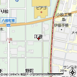 愛知県岩倉市八剱町江迎周辺の地図