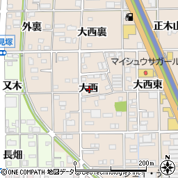 愛知県一宮市浅野大西107周辺の地図