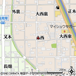 愛知県一宮市浅野大西76周辺の地図