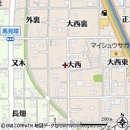 愛知県一宮市浅野大西周辺の地図