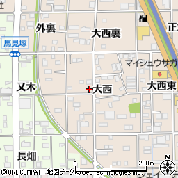 愛知県一宮市浅野（大西）周辺の地図