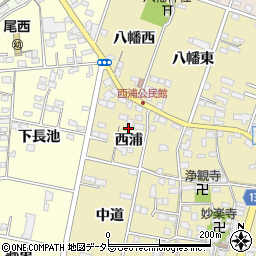 愛知県一宮市西萩原西浦周辺の地図