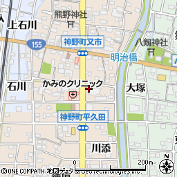 愛知県岩倉市神野町周辺の地図