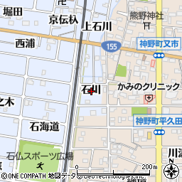 愛知県岩倉市石仏町石川周辺の地図