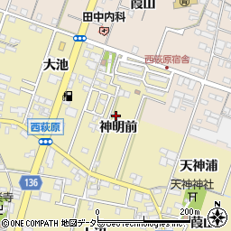 愛知県一宮市西萩原神明前32周辺の地図