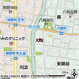 愛知県岩倉市八剱町大塚周辺の地図