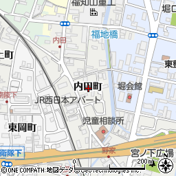 京都府福知山市内田町周辺の地図