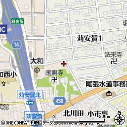 愛知県一宮市大和町苅安賀角出86周辺の地図