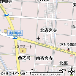 愛知県一宮市千秋町浅野羽根長楽寺69周辺の地図