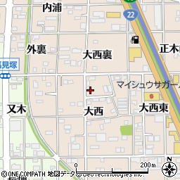 愛知県一宮市浅野大西68周辺の地図