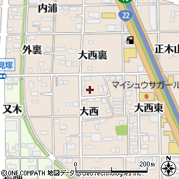 愛知県一宮市浅野大西134周辺の地図