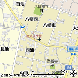 愛知県一宮市西萩原八幡東14周辺の地図