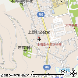 京都府綾部市上野町周辺の地図