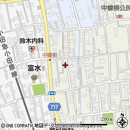 神奈川県小田原市中曽根38-1周辺の地図