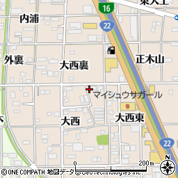 愛知県一宮市浅野大西126周辺の地図