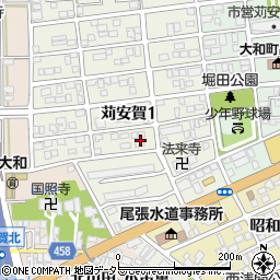愛知県一宮市苅安賀周辺の地図