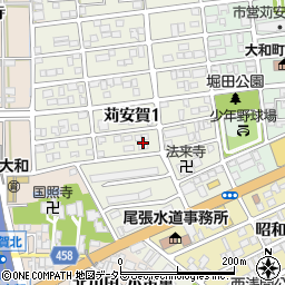 愛知県一宮市苅安賀周辺の地図