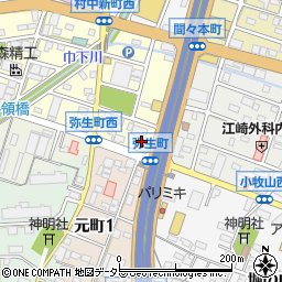 愛知県小牧市弥生町187周辺の地図