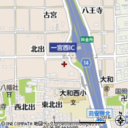 愛知県一宮市大和町苅安賀北出52周辺の地図