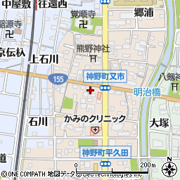 岩倉神野郵便局周辺の地図
