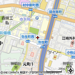 愛知県小牧市弥生町176周辺の地図