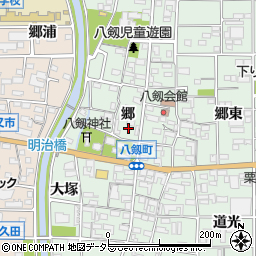 愛知県岩倉市八剱町郷周辺の地図