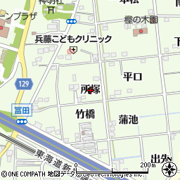 愛知県一宮市冨田（所塚）周辺の地図