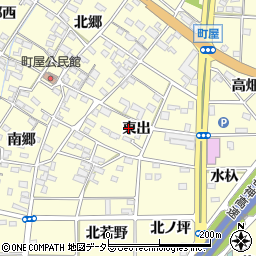 愛知県一宮市千秋町町屋東出周辺の地図