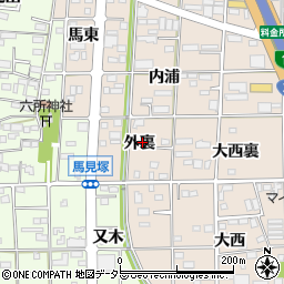 愛知県一宮市浅野（外裏）周辺の地図