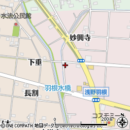 愛知県一宮市千秋町浅野羽根長楽寺6周辺の地図